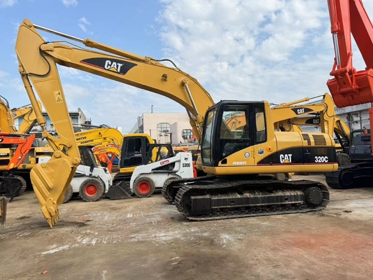 Подержанный CAT Caterpillar 320C Гидравлический экскаватор с ползучей ручкой Строительная техника 20 тонн