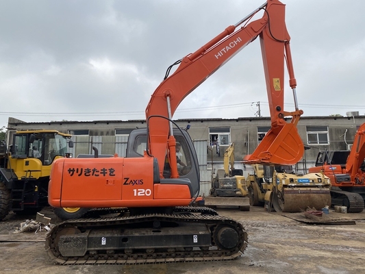 12 тонн оригинальный японский использованный экскаватор Hitachi ZX120 с силой двигателя 66 кВт и вместимостью в ведро 0,52 м3