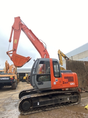 12 тонн оригинальный японский использованный экскаватор Hitachi ZX120 с силой двигателя 66 кВт и вместимостью в ведро 0,52 м3