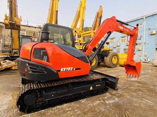 8-тонный оригинальный японский эксплуатируемый экскаватор Kubota KX183 с двигателем мощностью 47,8 кВт и емкостью 0.31 м3