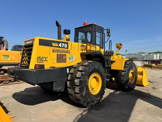 Вторая рука Komatsu WA470-3 колесный погрузчик Использованный передний дорожный погрузчик 3.9 М 3