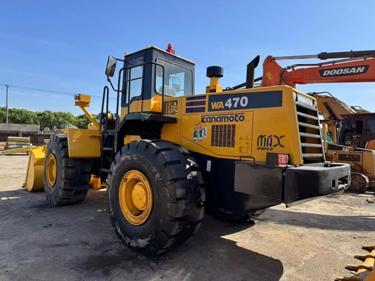 Вторая рука Komatsu WA470-3 колесный погрузчик Использованный передний дорожный погрузчик 3.9 М 3