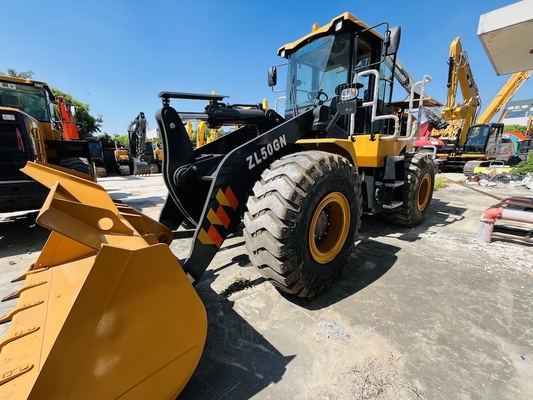 17 тонн использованного XCMG ZL50GN колесного погрузчика 5CBM ведра подержанного погрузчика